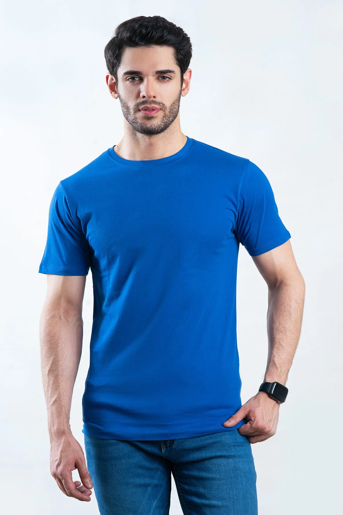 "VINEY" Basic Cotton Crew Neck T-Shirt