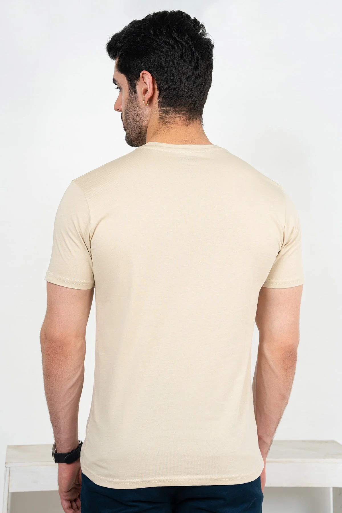 Mens" VINEY" Basic Cotton Crew Neck T-Shirt - Image 4