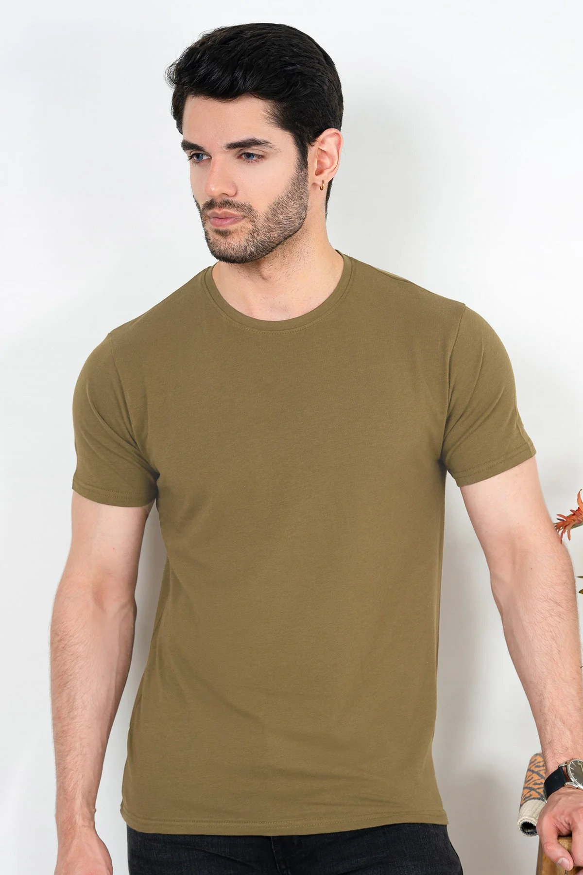 Mens" VINEY" Basic Cotton Crew Neck T-Shirt - Image 2