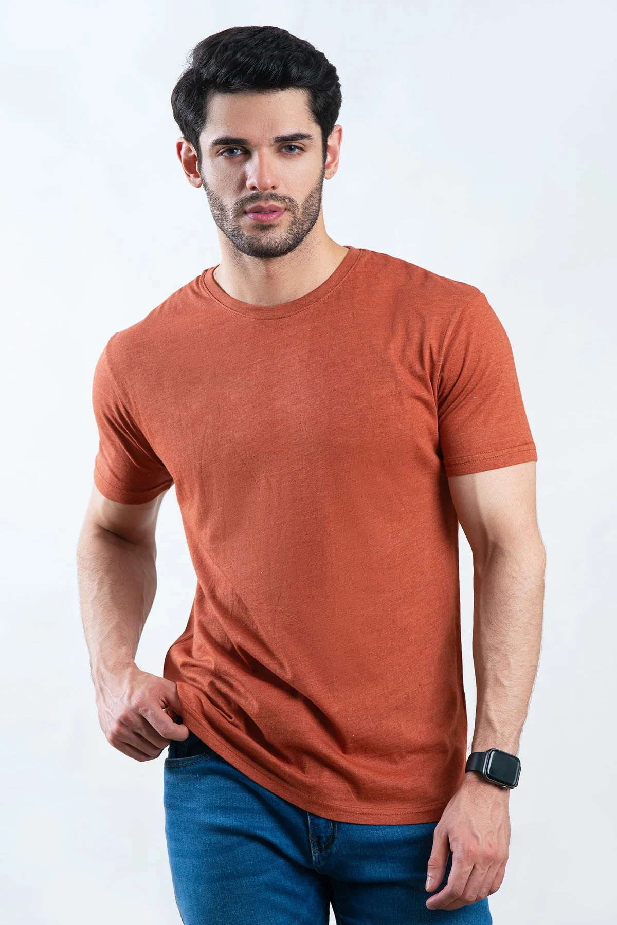 Mens" VINEY" Basic Cotton Crew Neck T-Shirt - Image 2