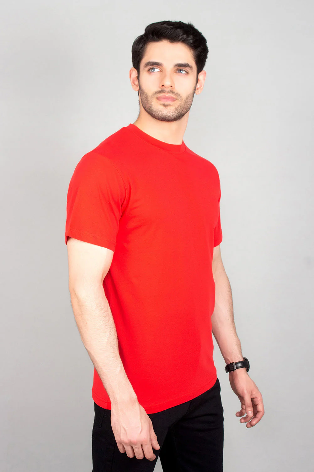 Mens" VINEY" Basic Cotton Crew Neck T-Shirt - Image 3