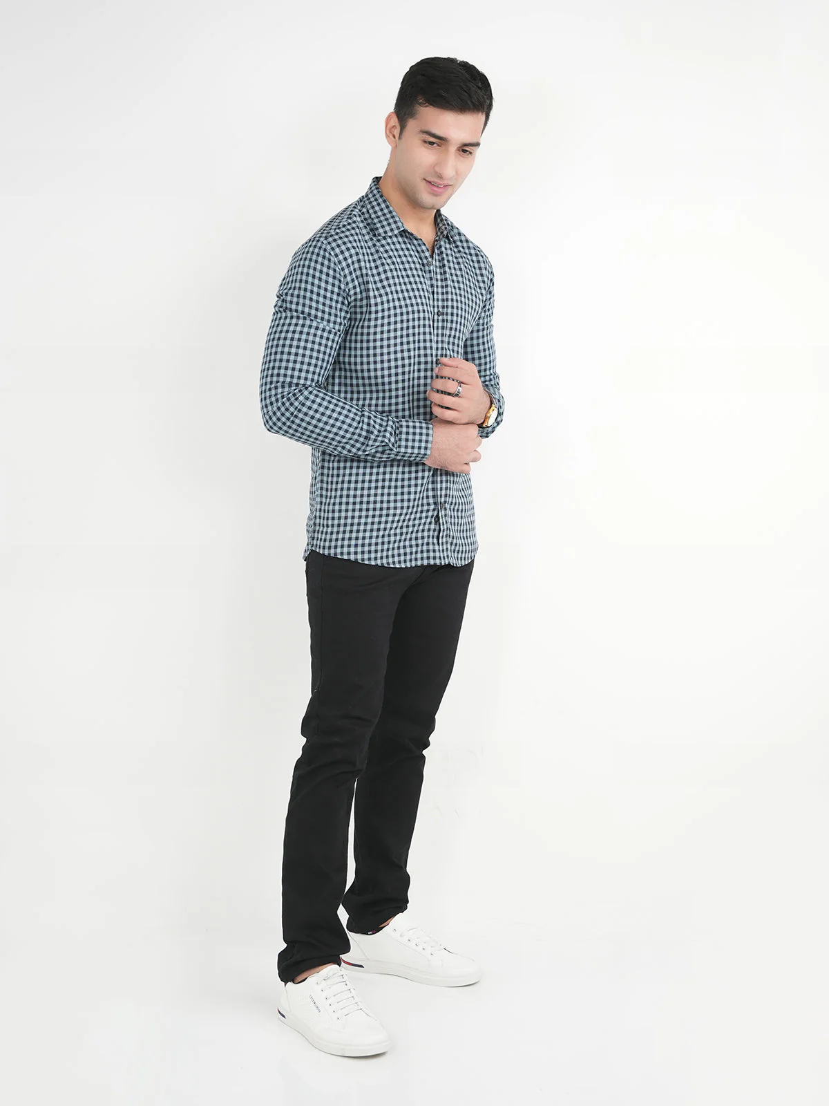 Men's "WESLEY" Casual Checkered Collar Shirt - Image 2