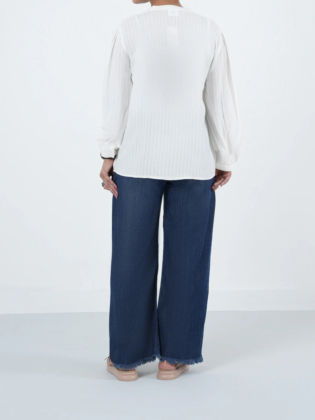 "MISAKI" Textured Regular Fit Cotton Top - Image 4