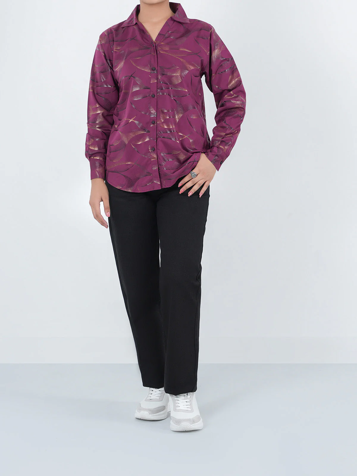 "NAOYA" Printed Regular Fit Cotton Top