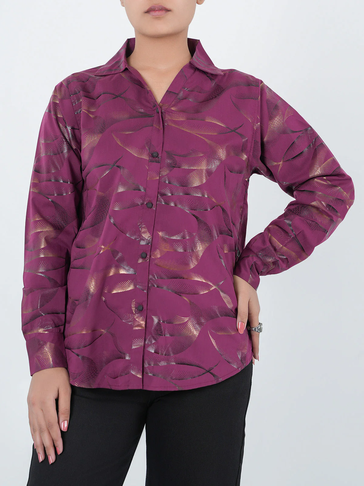 "NAOYA" Printed Regular Fit Cotton Top - Image 2