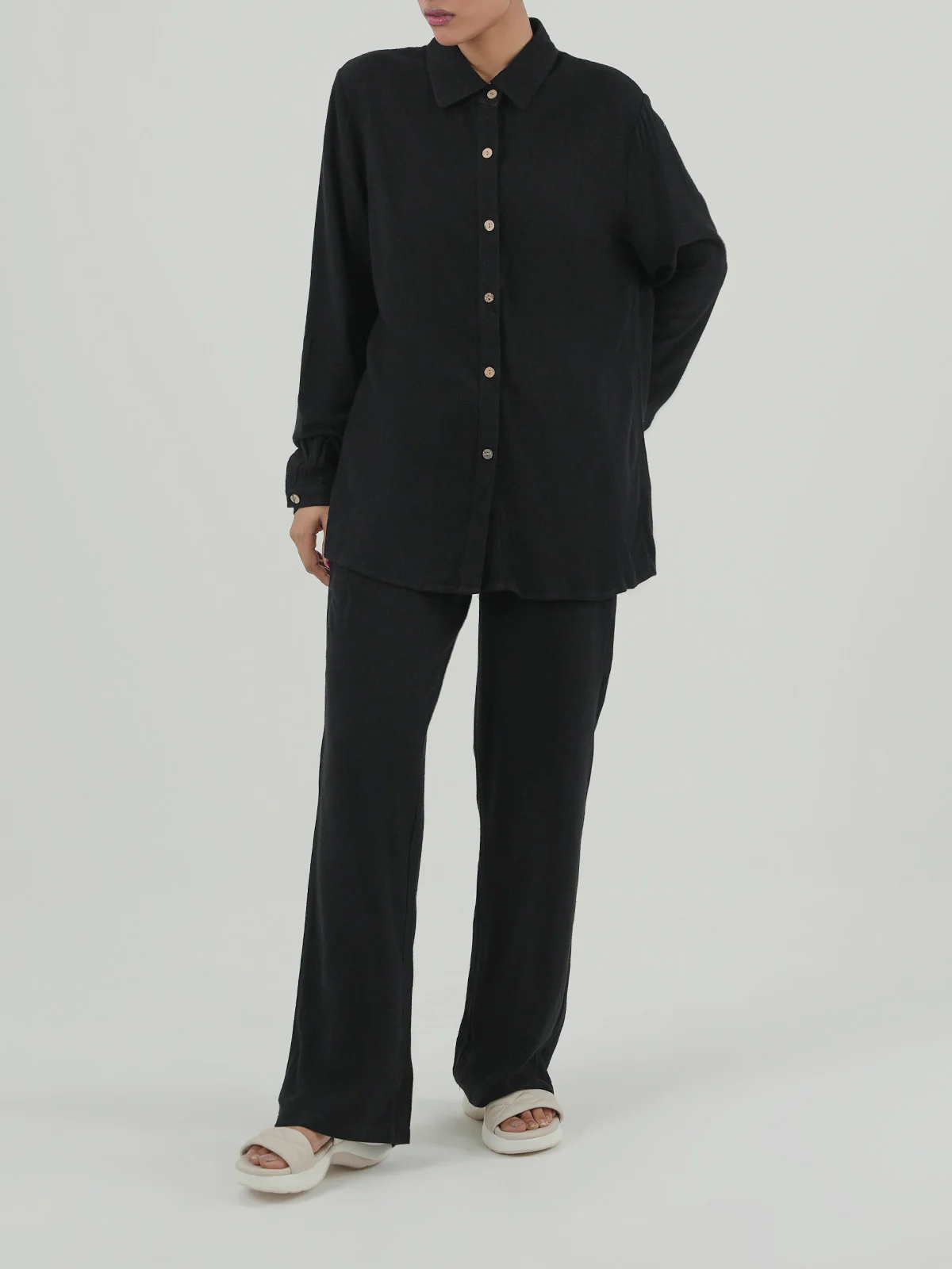 "ORAEFO" Regular fit Linen Co-Ord Set