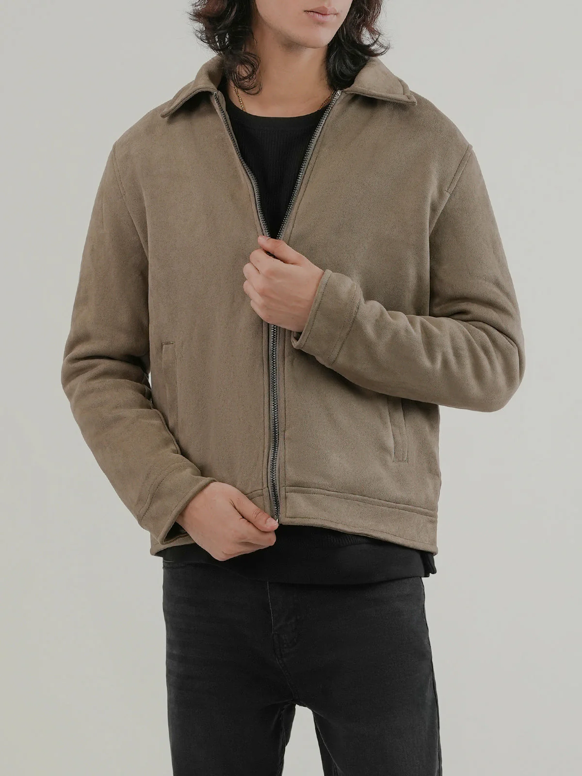 "PAOLA" Regular Fit Suede Jacket