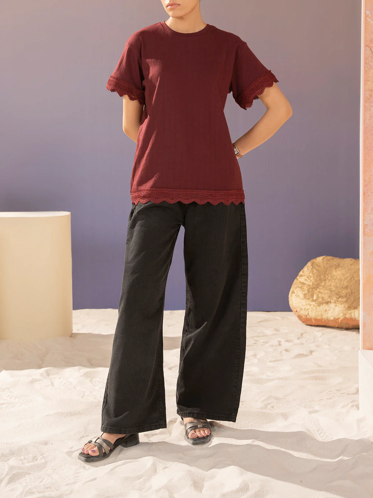 "PELIPE" Plazo Fit Denim Pant - Image 2