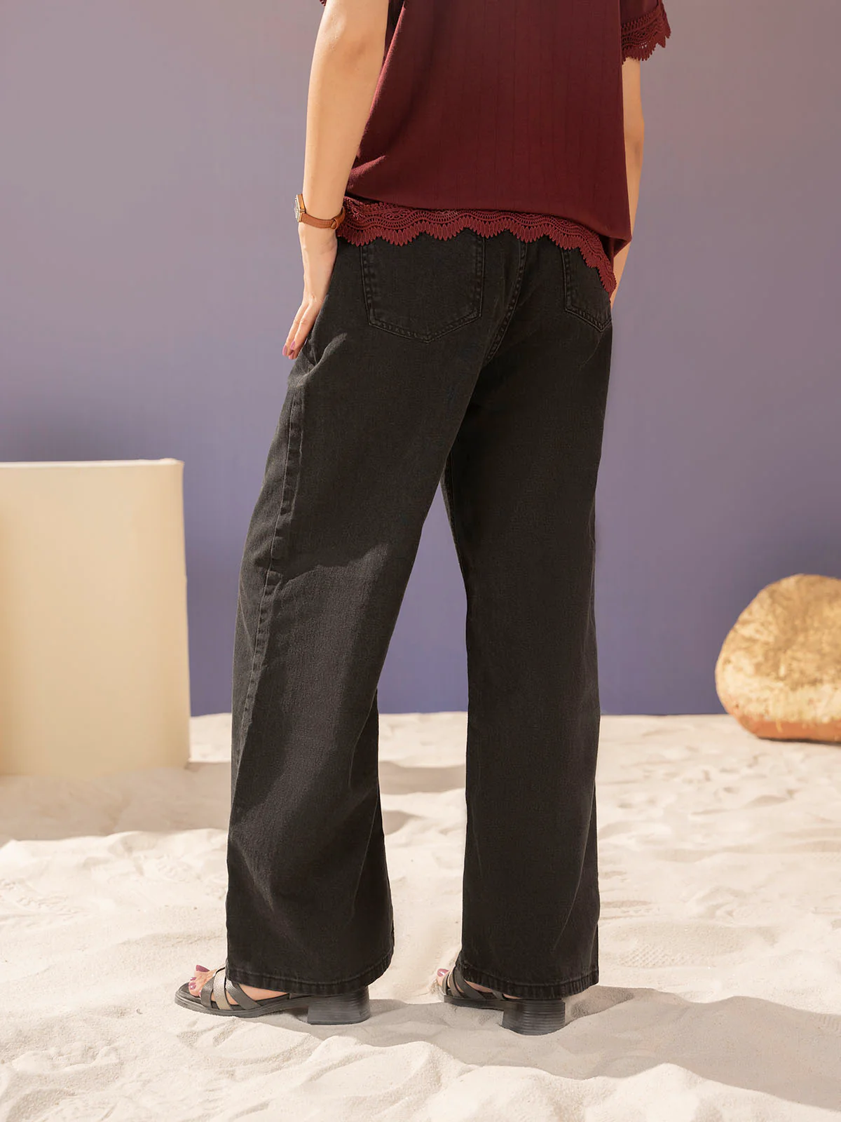 "PELIPE" Plazo Fit Denim Pant - Image 5