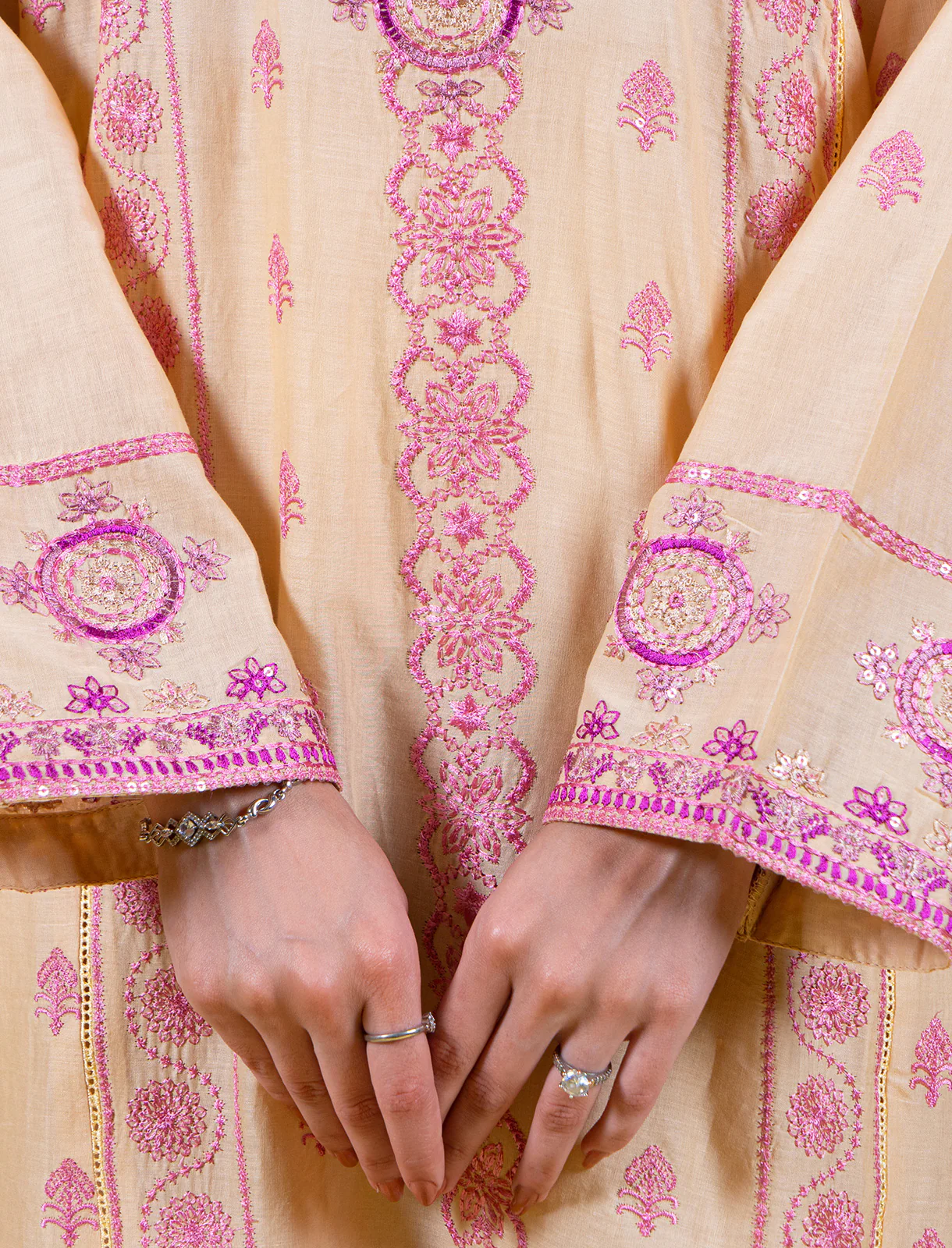 "SASKIA" Embroidered Stitched Two Piece Suit - Image 5