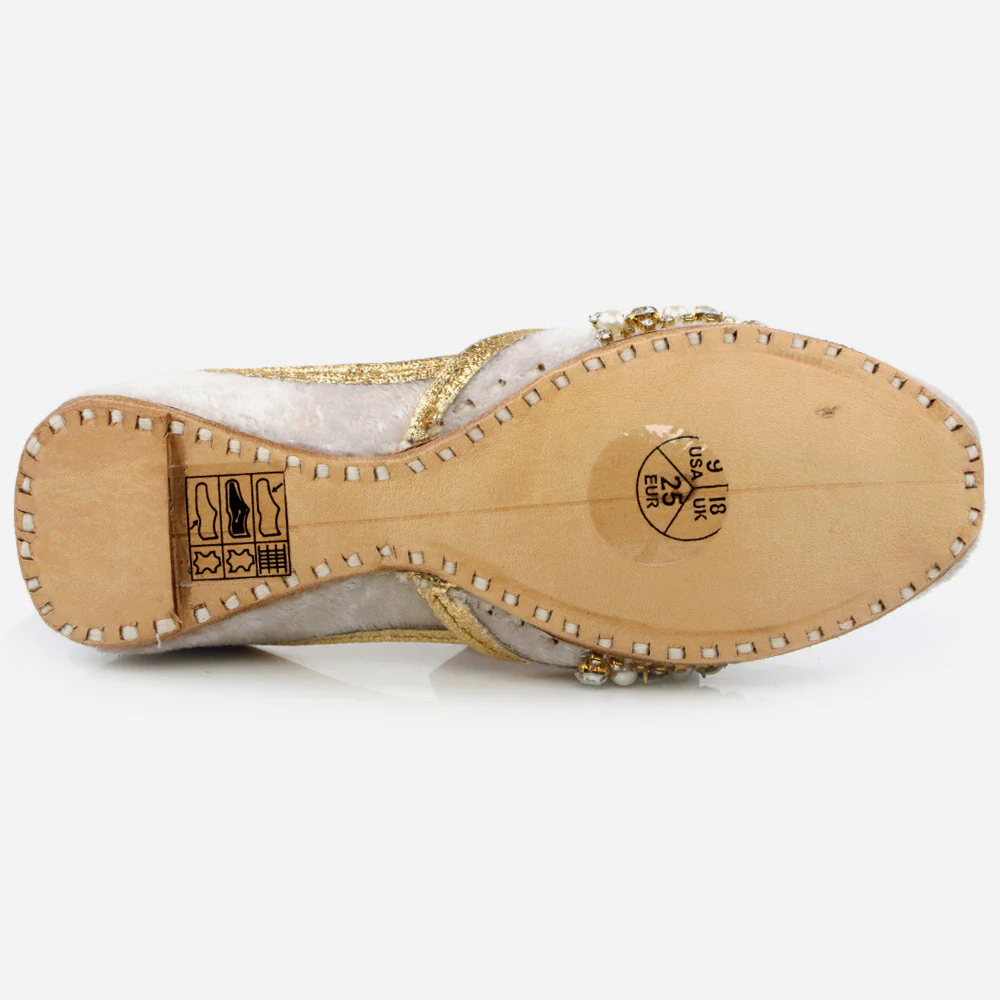 Shalimar Baby Infants Crystals Diamantes Traditional Indian Handmade Leather Khussa Jutti Mojari Children Pumps Shoes Size 1-13 UK Child - Image 5