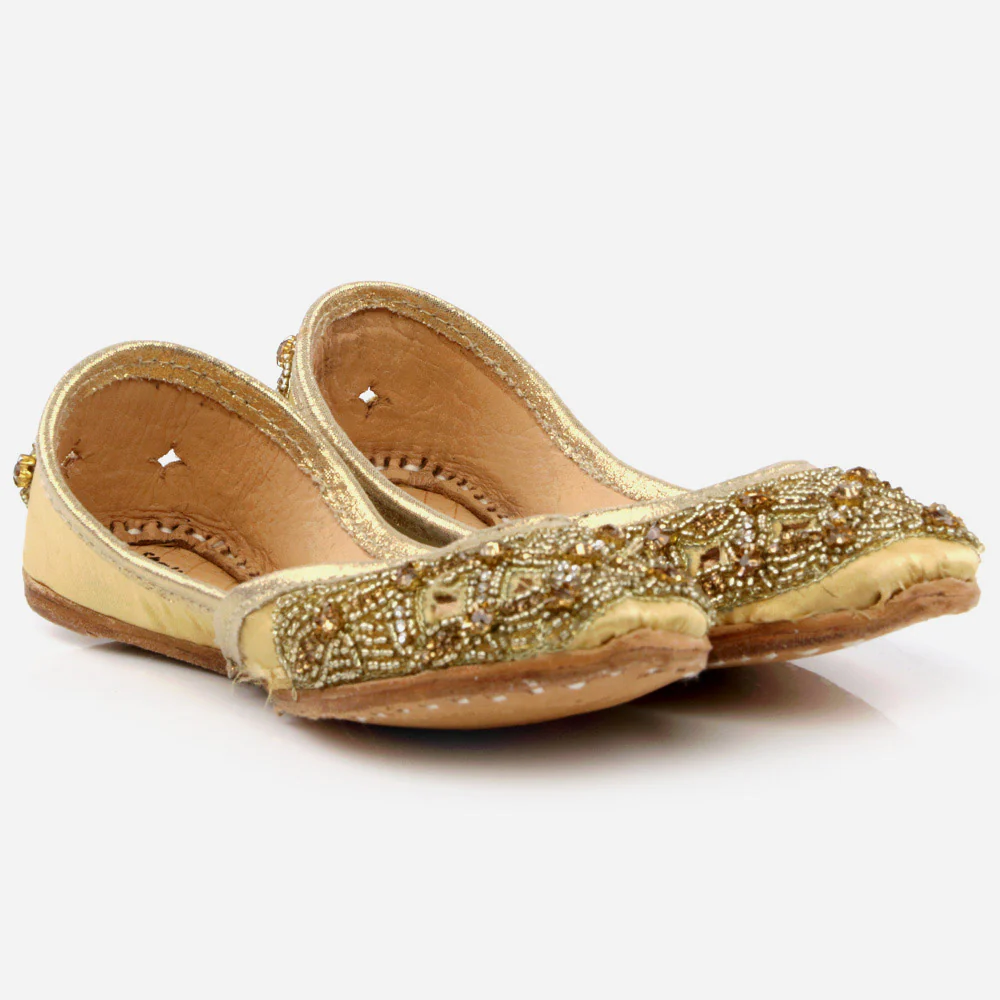 Shalimar Baby Infants Crystals Diamantes Traditional Indian Handmade Leather Khussa Jutti Mojari Children Pumps Shoes Size 1-13 UK Child - Image 2
