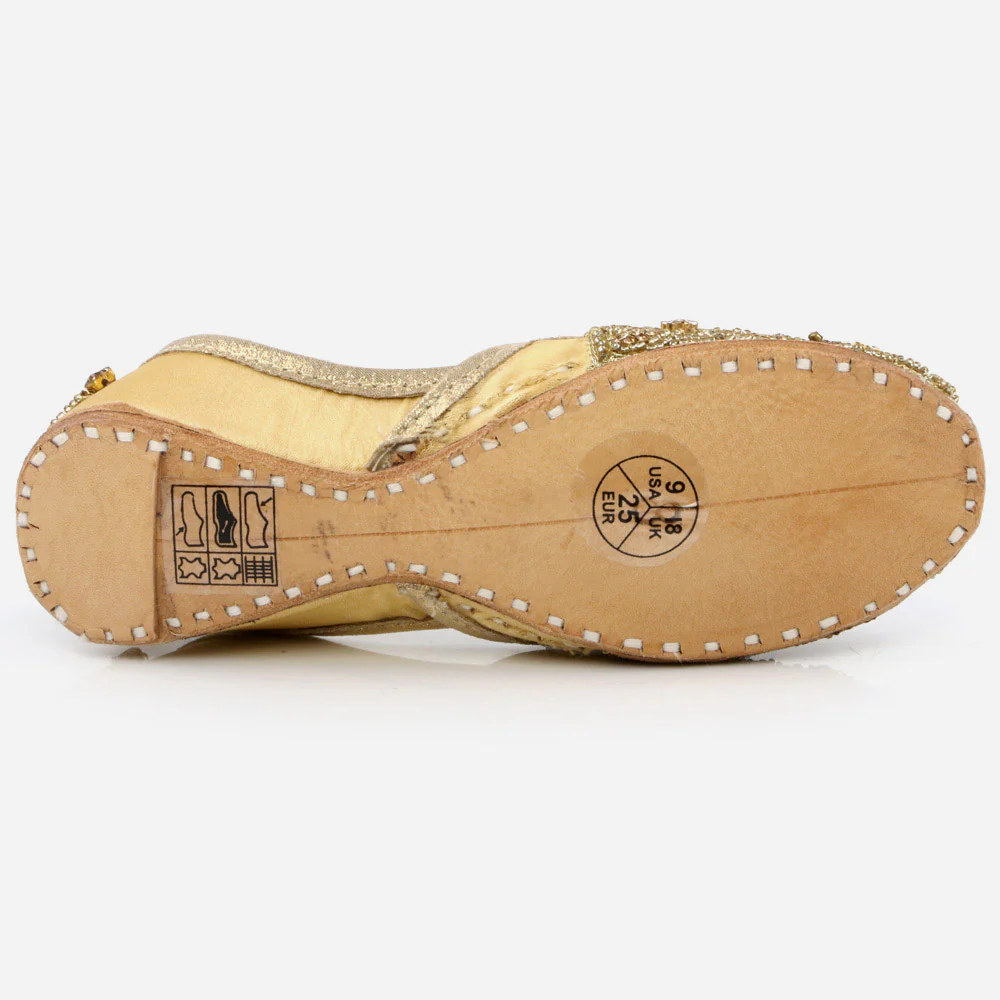 Shalimar Baby Infants Crystals Diamantes Traditional Indian Handmade Leather Khussa Jutti Mojari Children Pumps Shoes Size 1-13 UK Child - Image 5