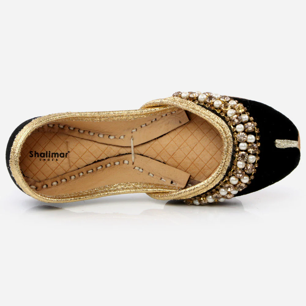 Shalimar Baby Infants Crystals Diamantes Traditional Indian Handmade Leather Khussa Jutti Mojari Children Pumps Shoes Size 1-13 UK Child - Image 4