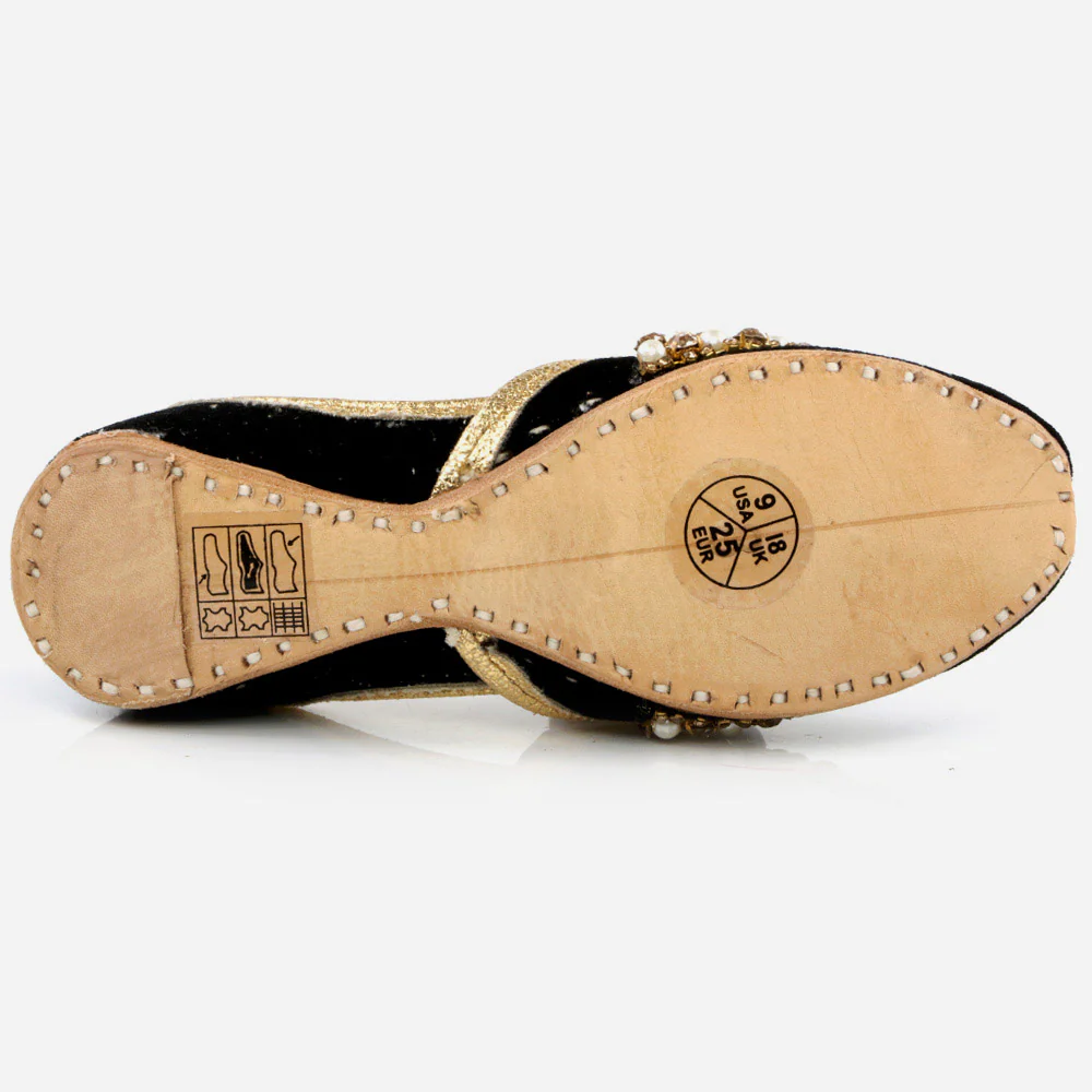Shalimar Baby Infants Crystals Diamantes Traditional Indian Handmade Leather Khussa Jutti Mojari Children Pumps Shoes Size 1-13 UK Child - Image 5