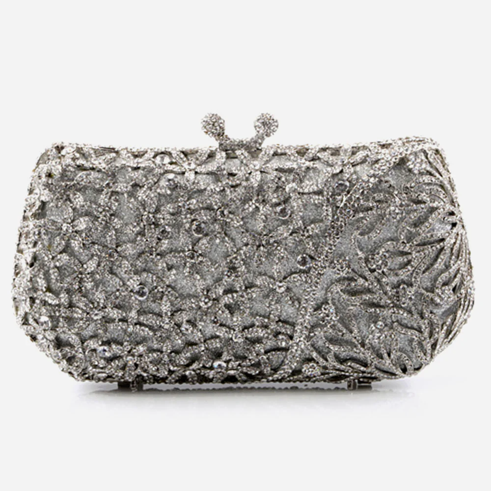 Shalimar Womens Ladies Crystal Embellished Wedding Party Prom Evening Clutch Bridal Handbag Party Purse - Image 3