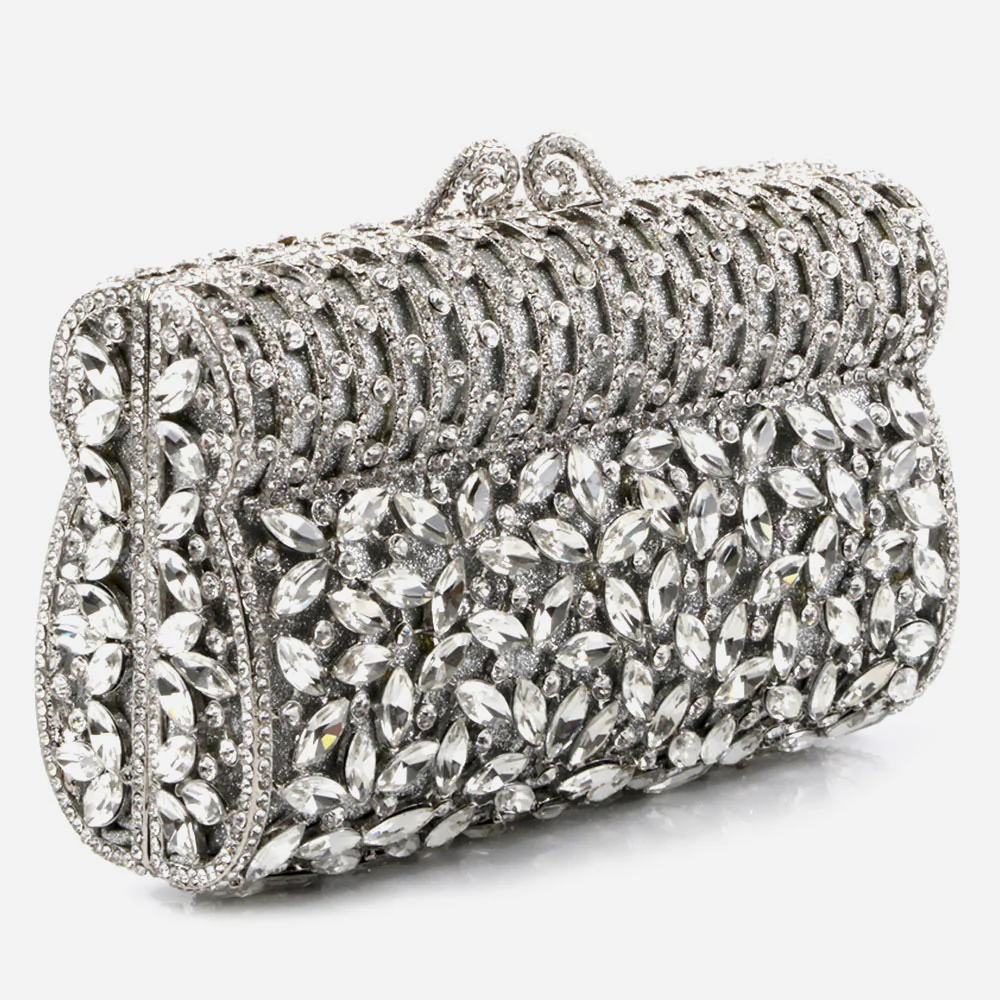 Shalimar Womens Ladies Crystals Diamantic High Fashion Wedding Party Prom Evening Clutch Bridal Handbag Party Purse