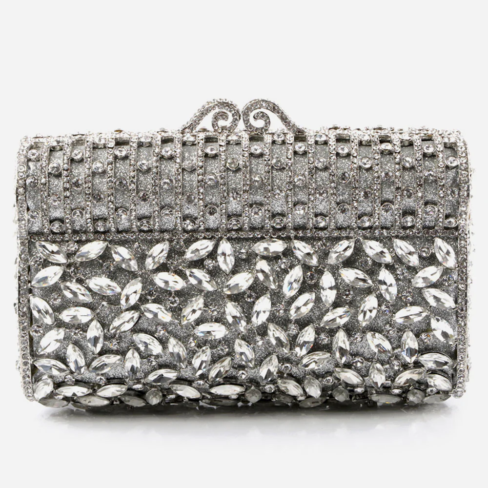 Shalimar Womens Ladies Crystals Diamantic High Fashion Wedding Party Prom Evening Clutch Bridal Handbag Party Purse - Image 3