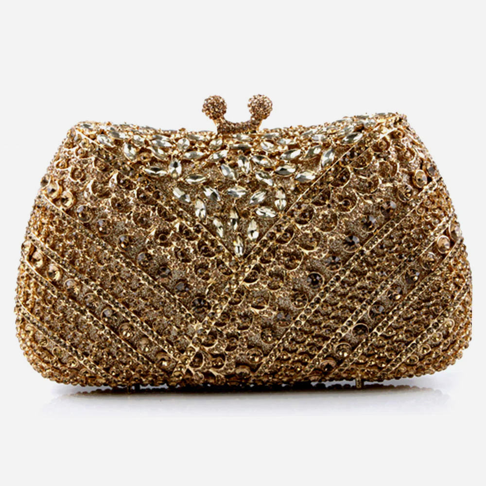 Shalimar Womens Ladies High Fashion Sparkle Diamante Hard Case Clutch Bridal Prom Evening Handbag Party Purse - Image 3