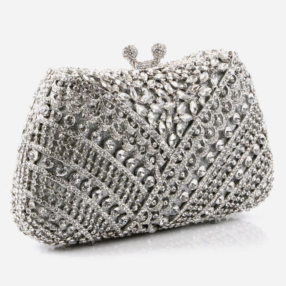 Shalimar Womens Ladies High Fashion Sparkle Diamante Hard Case Clutch Bridal Prom Evening Handbag Party Purse