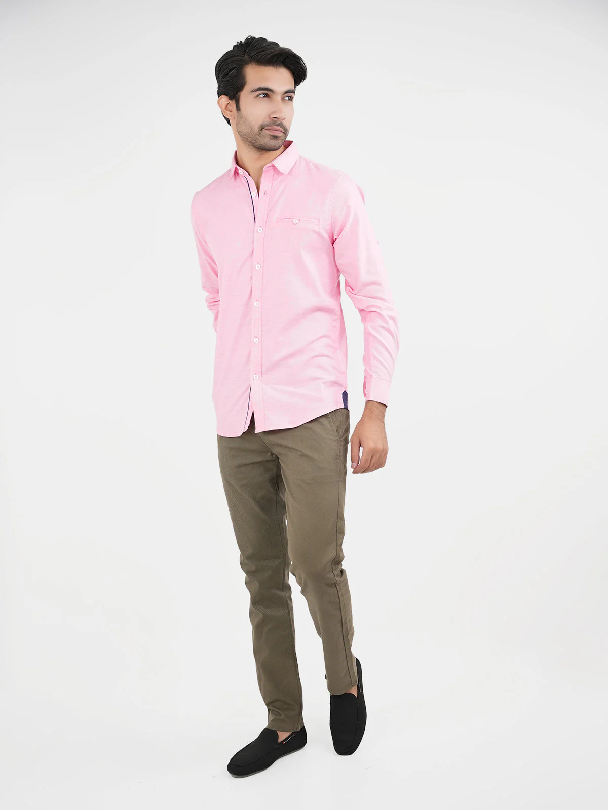"THCHE" Casual Cotton Slim Fit Shirt - Image 2