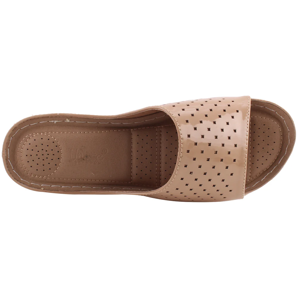 Women “ABALINA” Open Toe Wedge Slide Comfort Slippers - Image 4