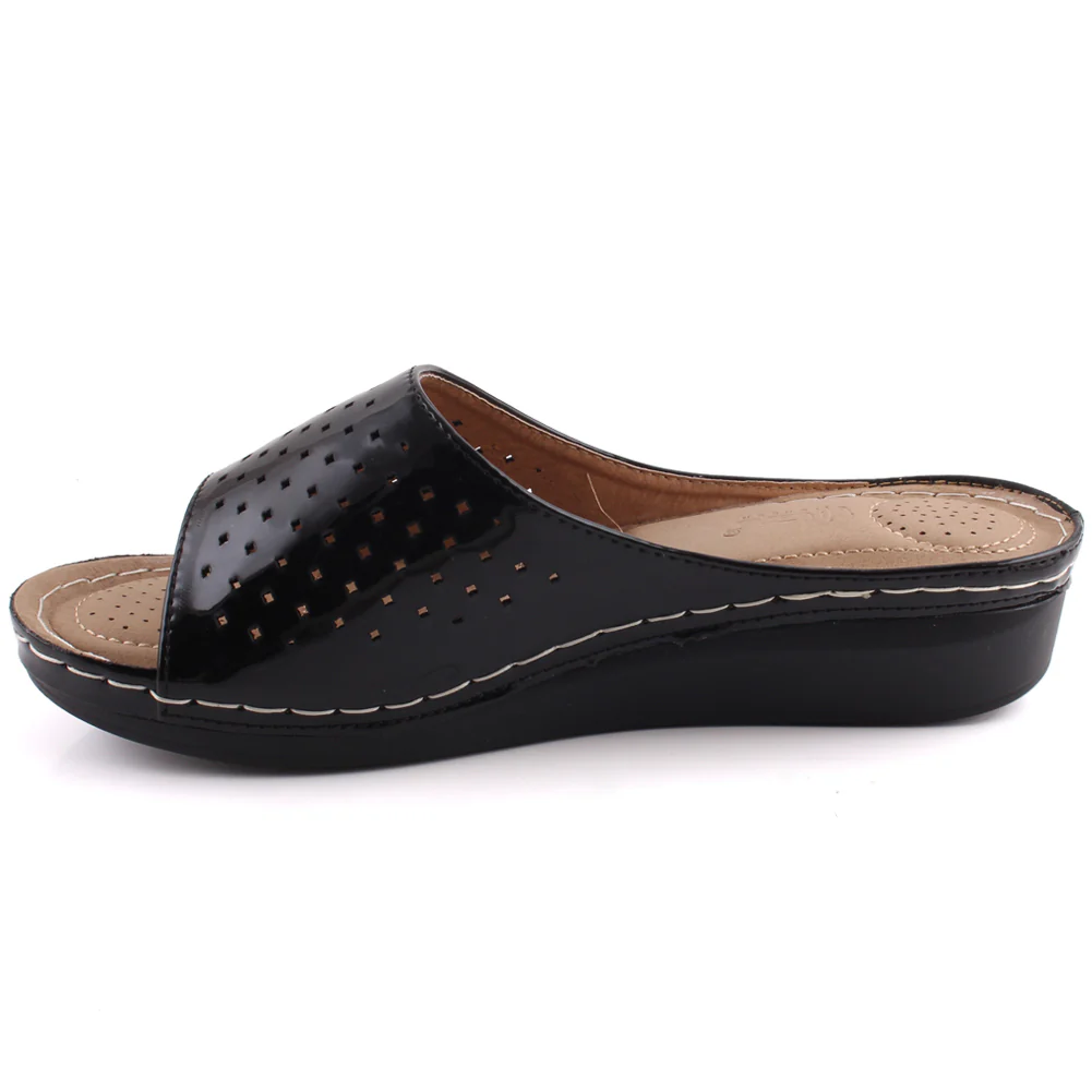 Women “ABALINA” Open Toe Wedge Slide Comfort Slippers - Image 3