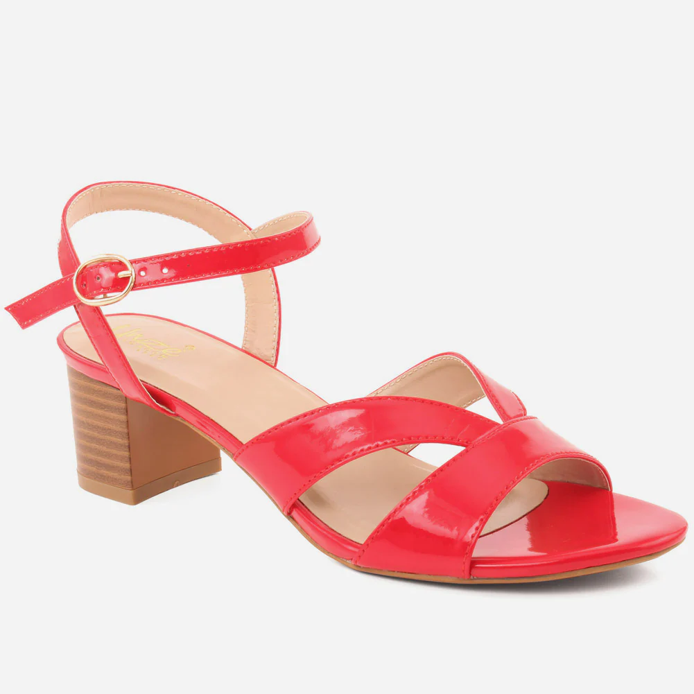 Women "ADA" Exclusive Stylish Glossy Block Heel Sandals