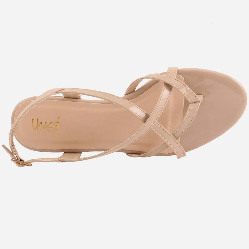 Women "ADELA"Comfort Cross Starp Flat Sandals - Image 4