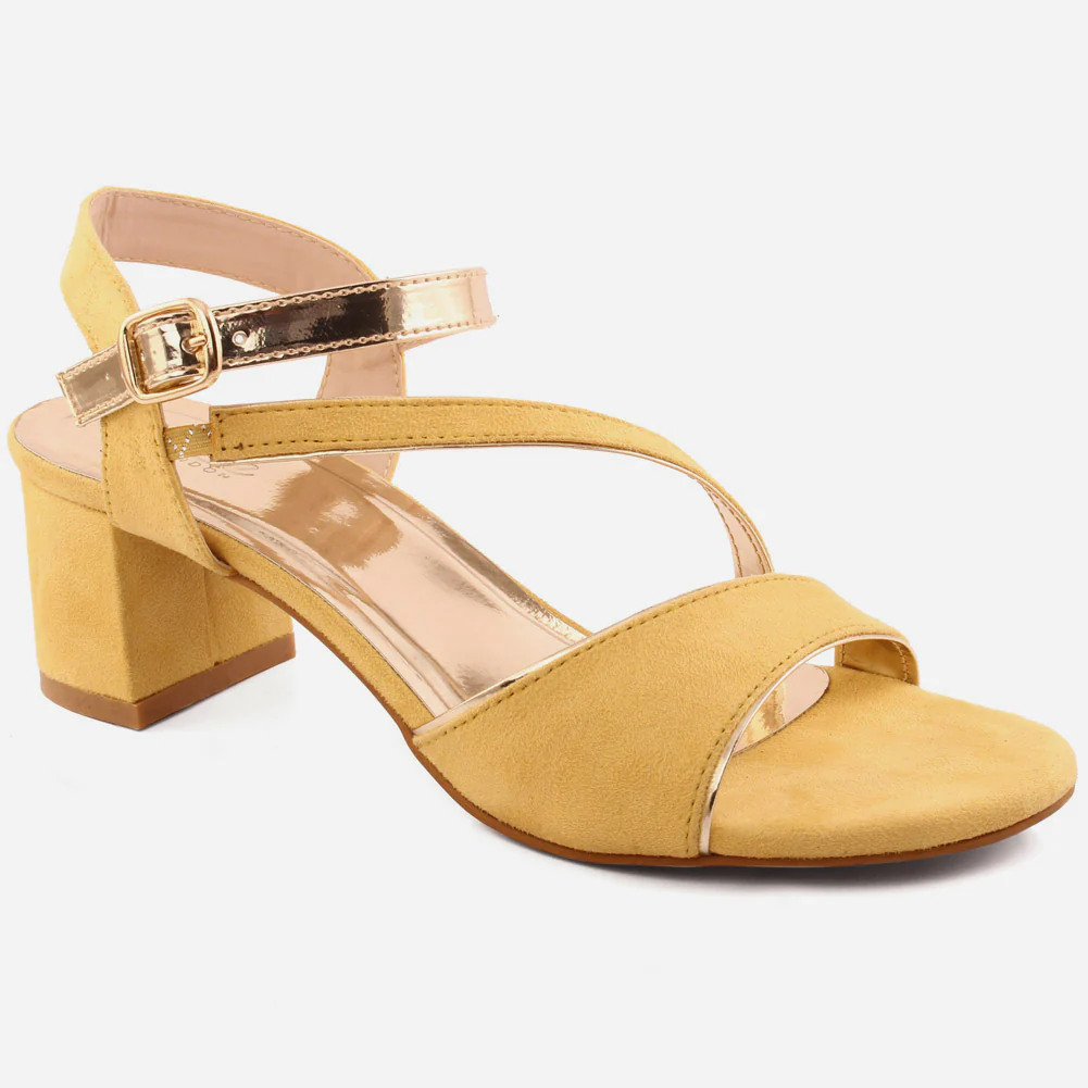 Women "ADIEU" Block Heel Sandals