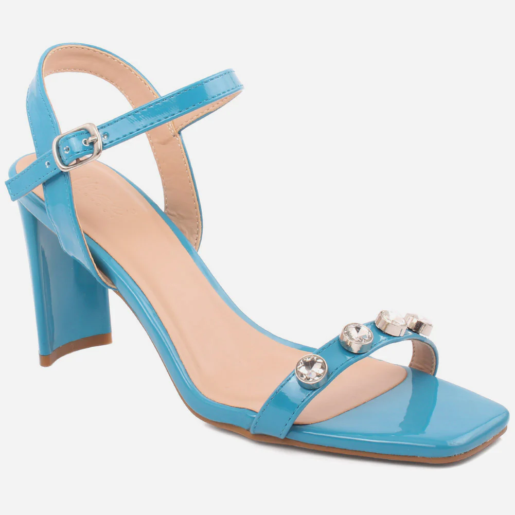 Women "ADRIANA" Simple and Strappy Block Heel Sandals