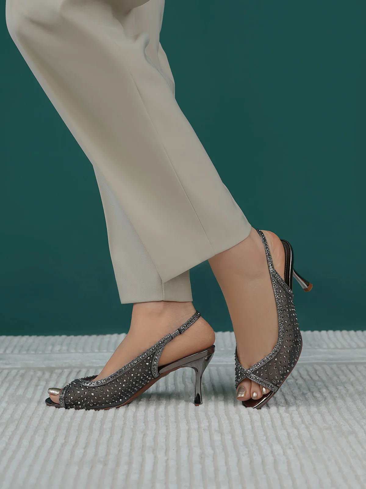 Women "AHUVA" Stylish Open Toe Heel Sandals - Image 11