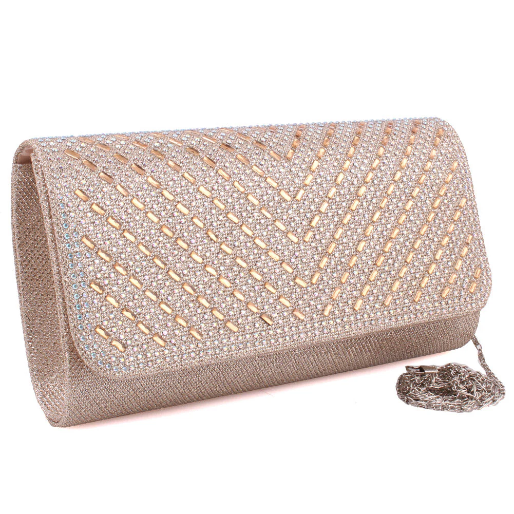 Women “AIMO” Diamante Adorned Clutch