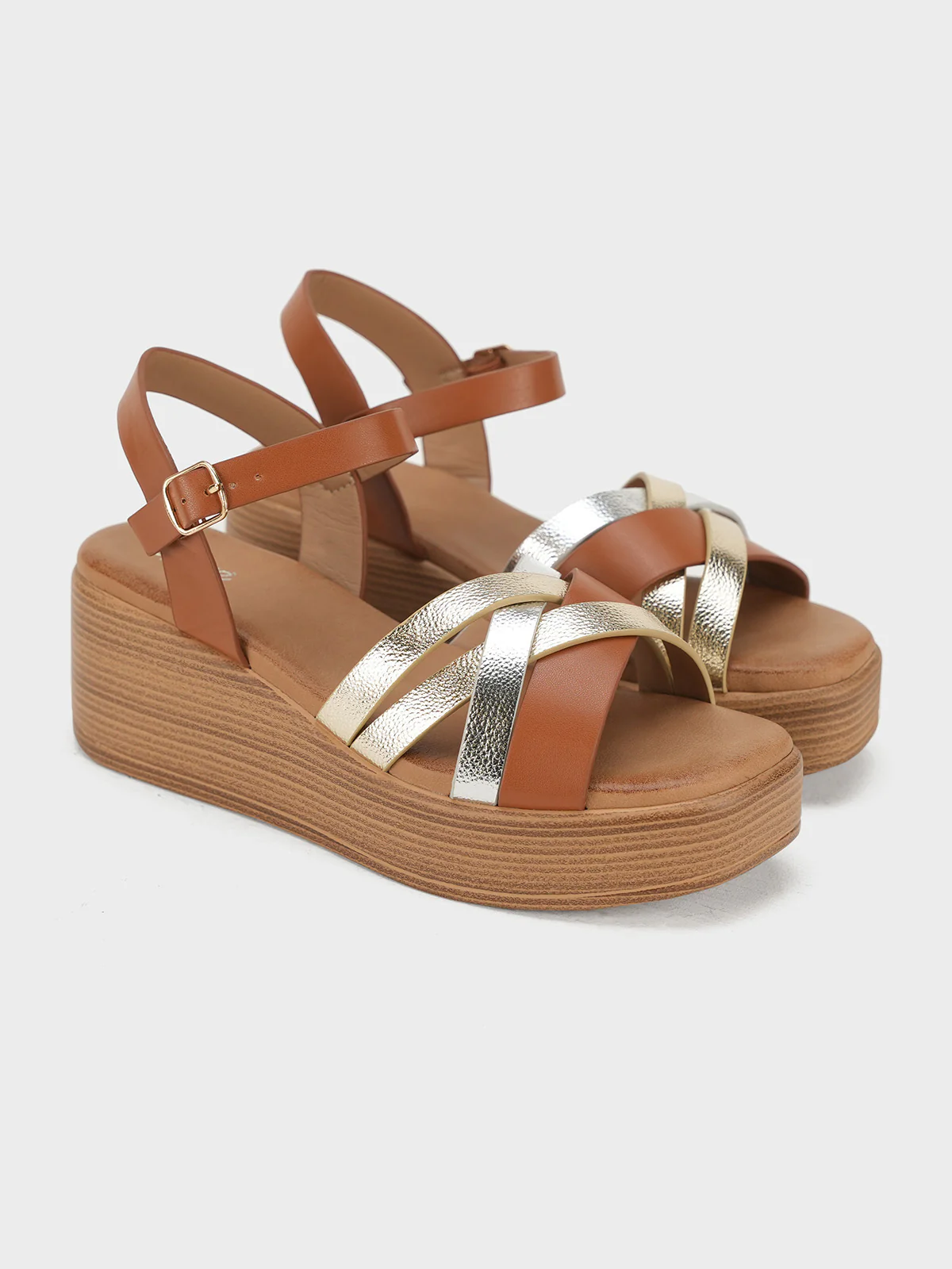 Women "ALLEGRA" Wedge Cross Strap Sandals - Image 4