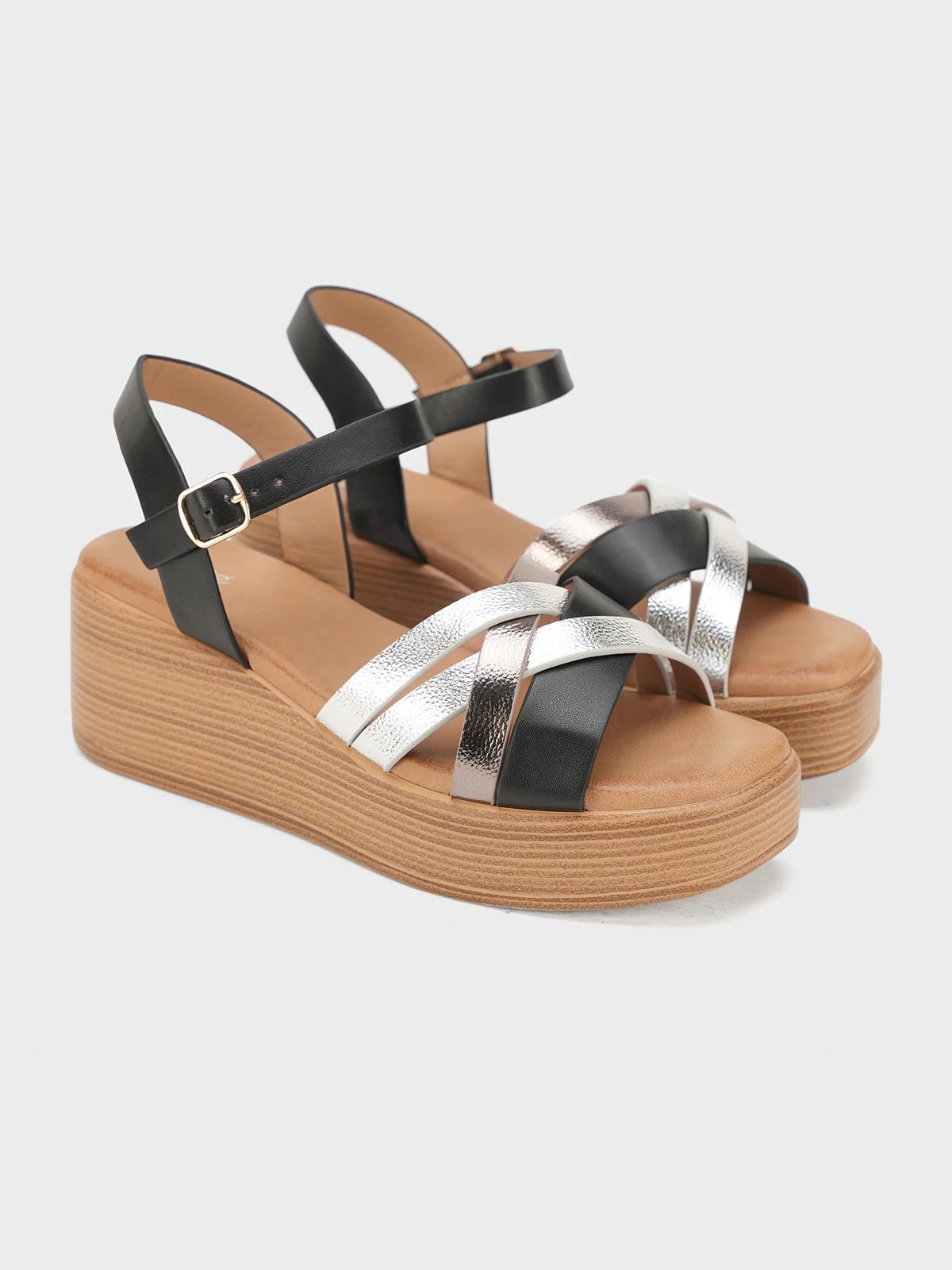 Women "ALLEGRA" Wedge Cross Strap Sandals - Image 4
