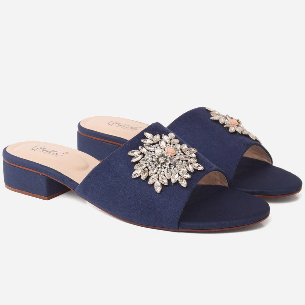 Women "ATURA" Slip On Diamante Slippers - Image 2