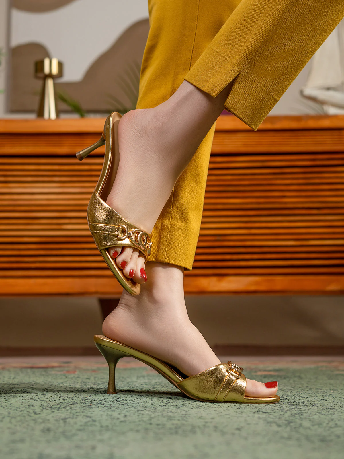Women "AUDEN" Slip On Fancy Heel Sandals