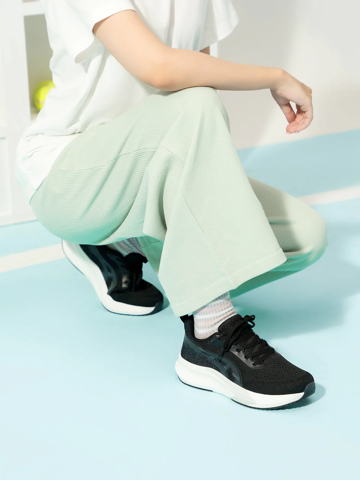 Women "AUROR" Fabric Lace Up Trainers - Image 6