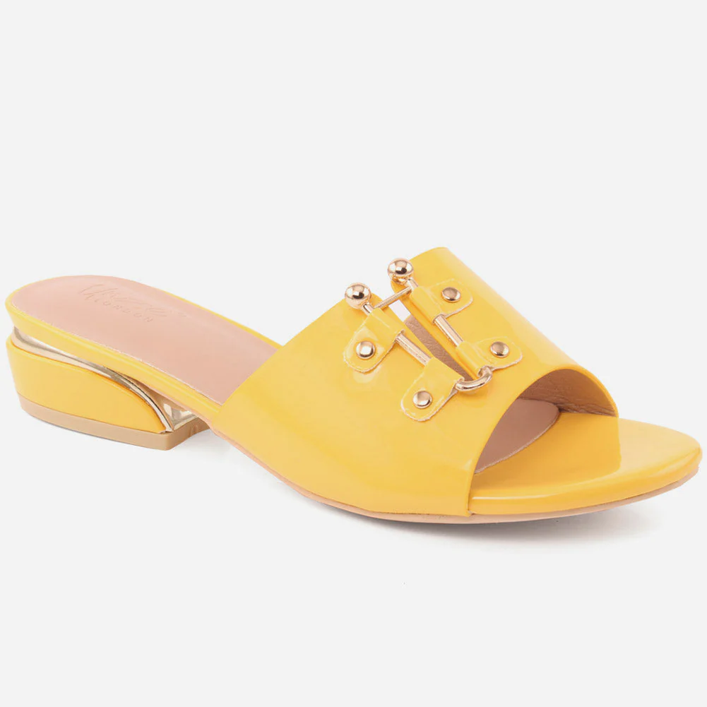 Women "CARLA" Classic Block Heel Slippers