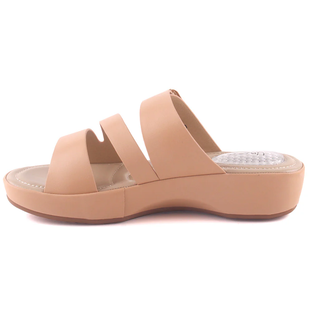 Women "DAHLIA" Open Toe Wedge Tri-Strap Buckled Comfort Slippers - Image 3