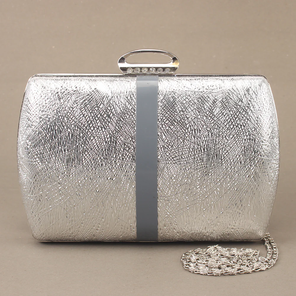 Women "DEBBY" Synthetic Golden Buckle With Shoulder Chain Clutch - Image 4