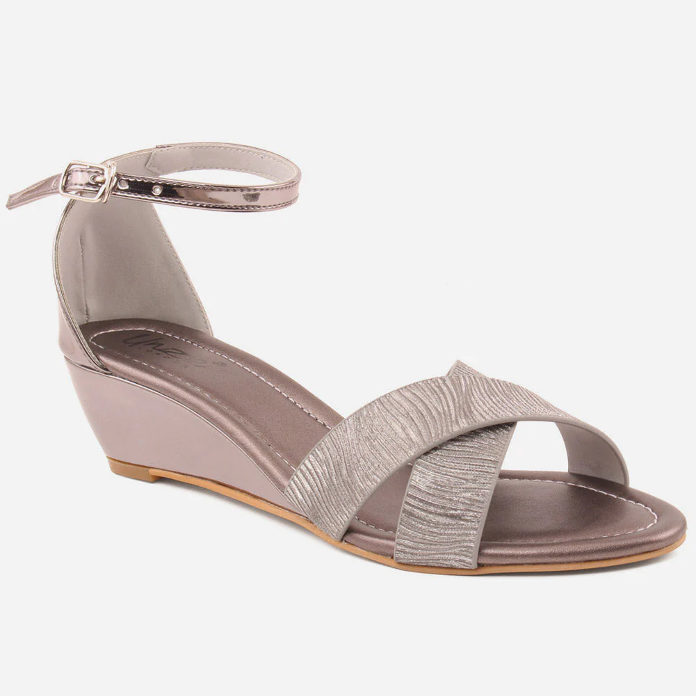 Women "DEBRA" Glossy Crossover Straps Sandals