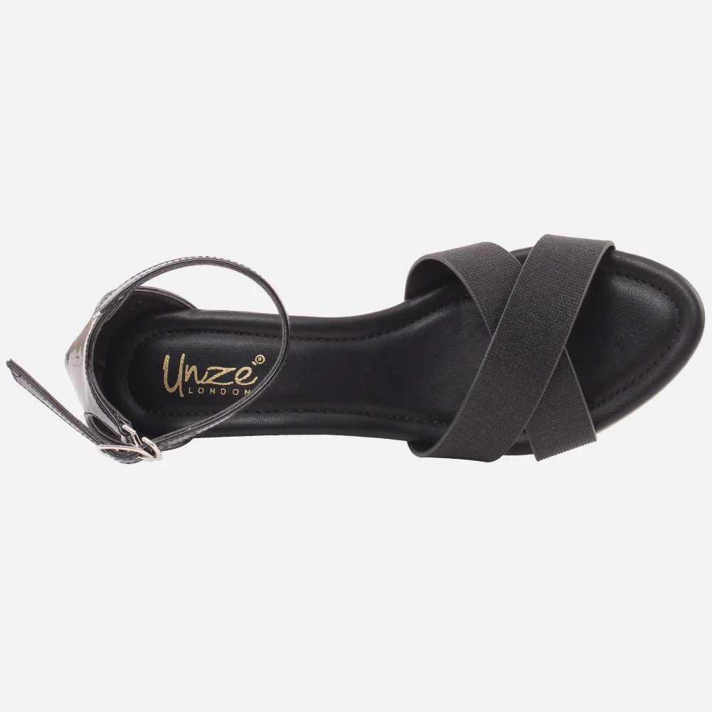 Women "DEBRA" Glossy Crossover Straps Sandals - Image 4
