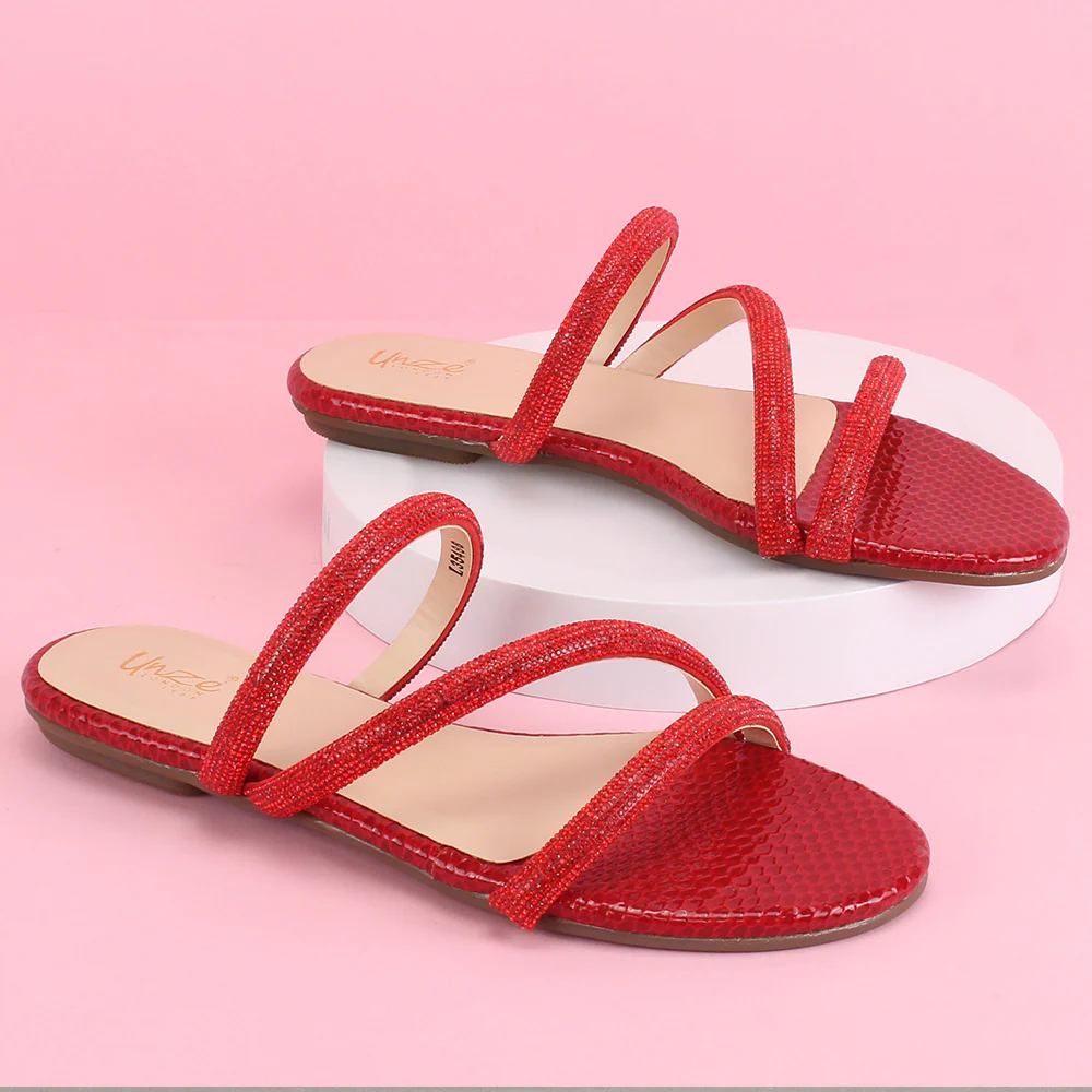 Women "Dee" Stone Strap Slip On Slippers - Image 6