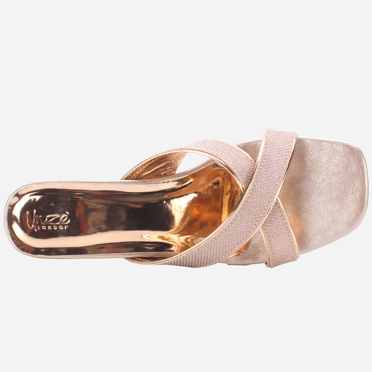 Women "DESERAE" Shimmer Block Heel Sandals - Image 4