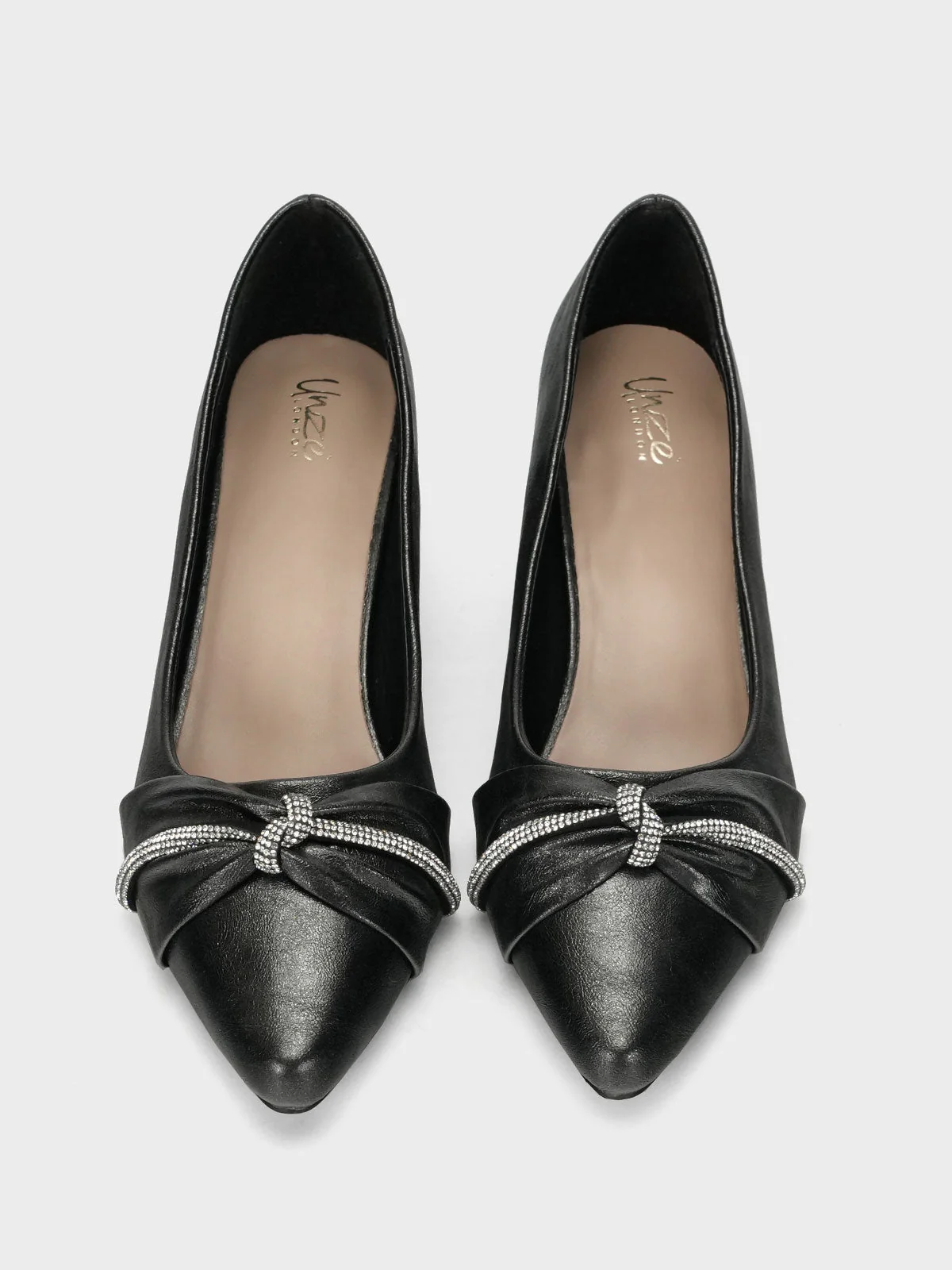 Women "DIADEM" Shimmery Block Heel Courts - Image 5