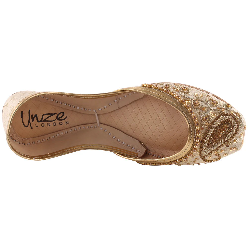 Women “ECRU” Indian Beaded Sequins Tila Flat Khusa - Image 4