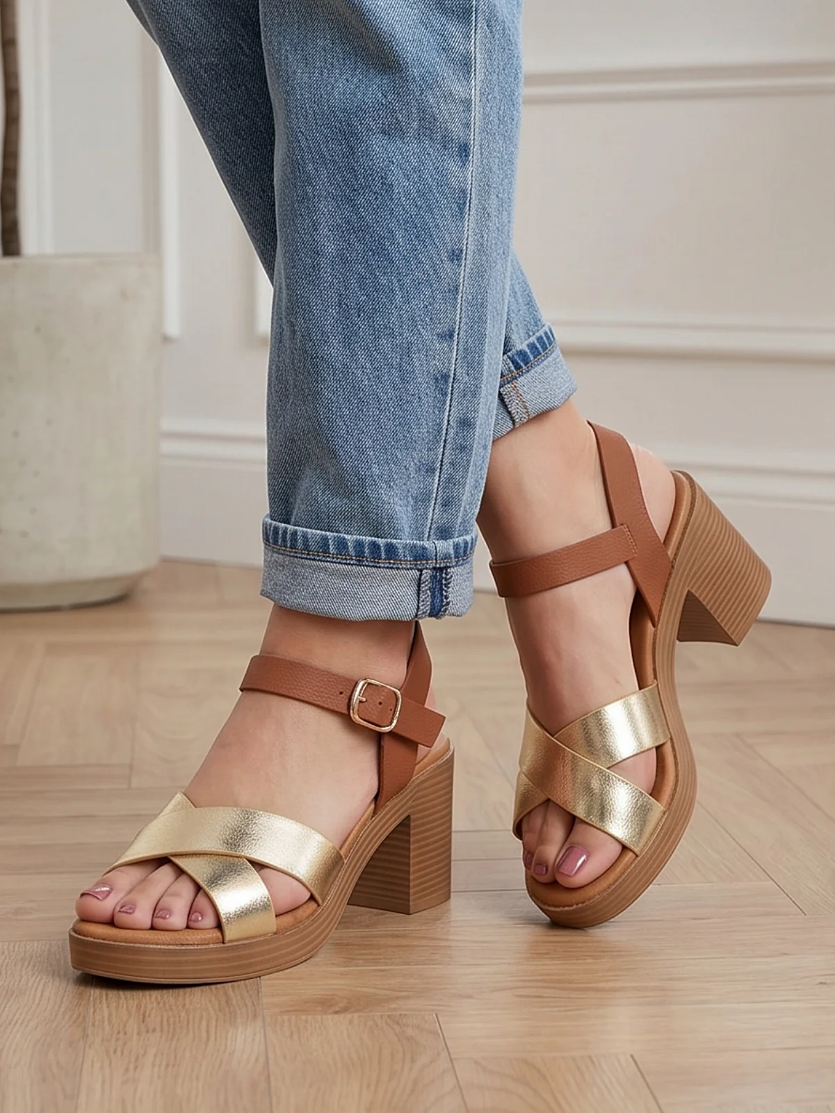 Women "ELYANA" Stylish Block Heel Sandals