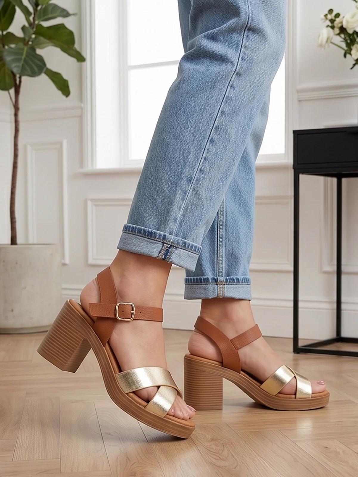 Women "ELYANA" Stylish Block Heel Sandals - Image 10