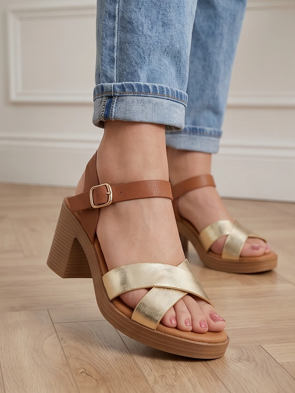 Women "ELYANA" Stylish Block Heel Sandals - Image 6